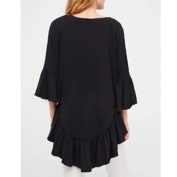 FREE PEOPLE Black Sweetness Beach Tunic Swim Coverup Bell-Sleeves Dress - Picture 3 of 8